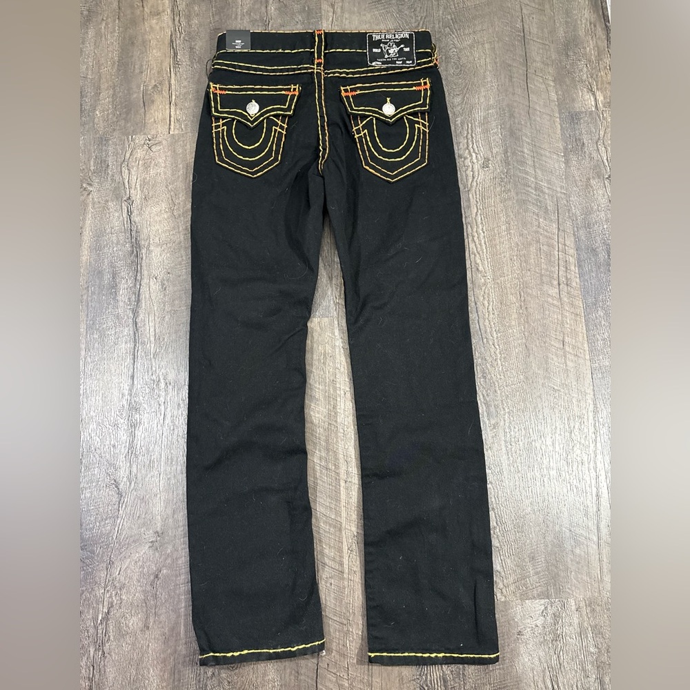 NEW | TRUE RELIGION Men's Ricky Black Rinse Relaxed Straight Super T Jeans - Picture 3 of 7